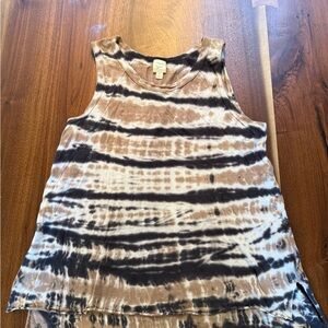 Tie-Dye Sleeveless Top - Brown and Black